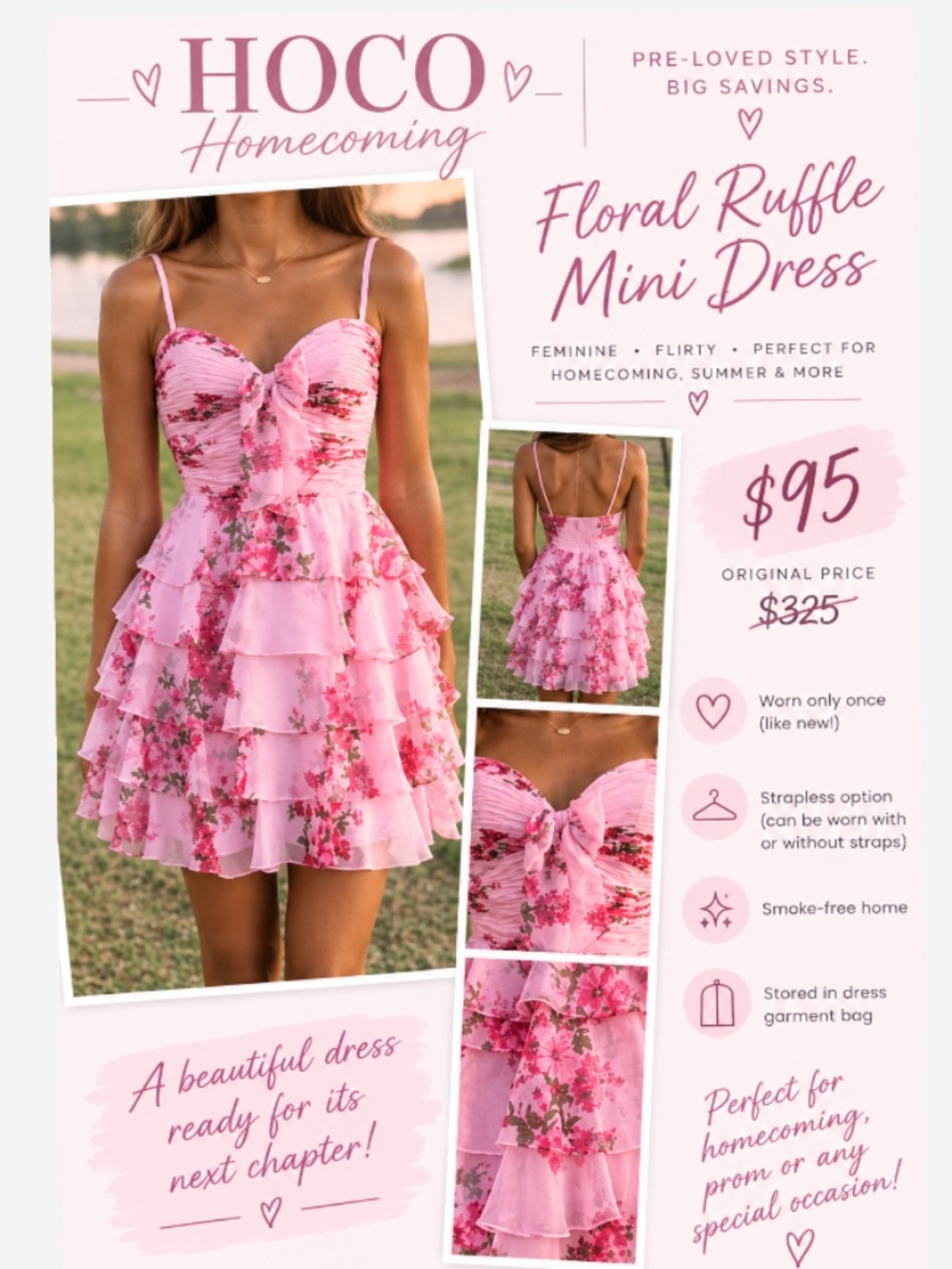 THE PERFECT DRESS: Floral Ruffle Mini Dress Perfect for Homecoming or Party